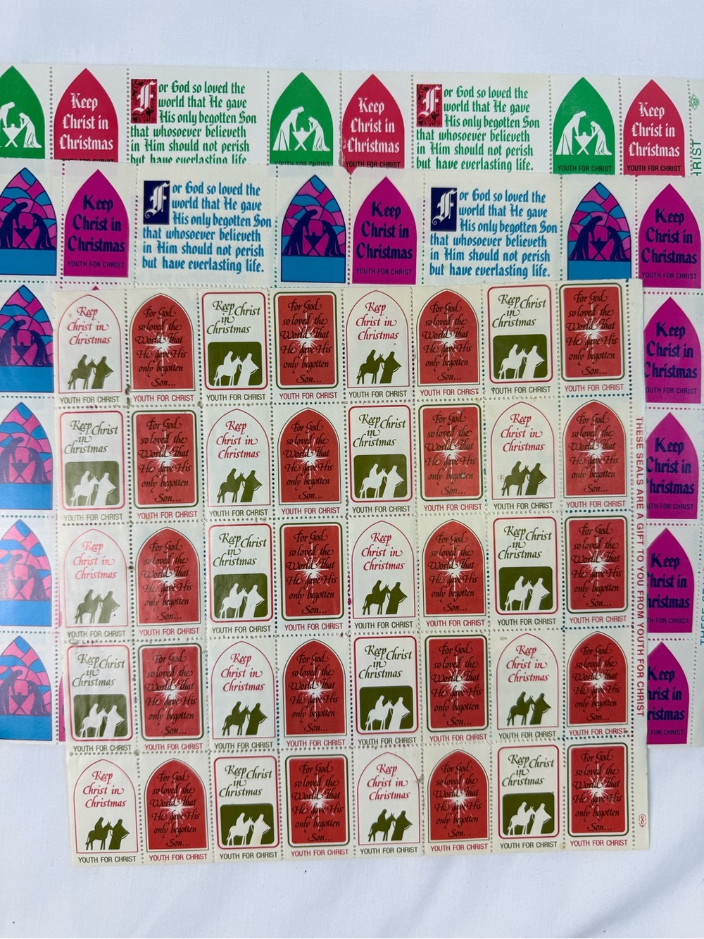 Vintage Youth For Christ Christmas Theme “Cinderella” Stamp Seals